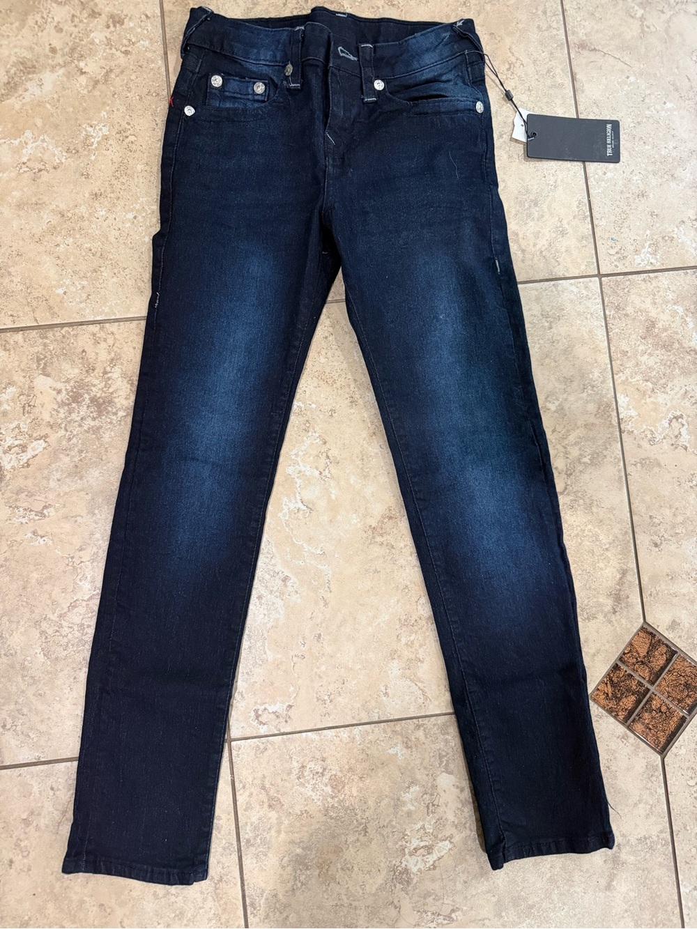 True Religion Dark Blue boys size 12 jeans - Picture 1 of 4